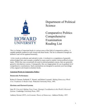 Comparative Politics Reading List