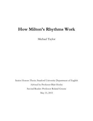 How Milton's Rhythms Work