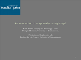 An Introduction to Image Analysis Using Imagej