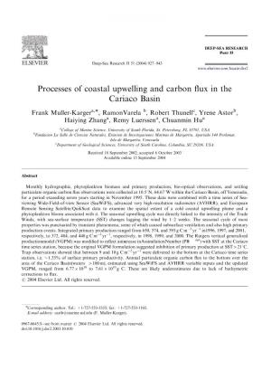 Processes of Coastal Upwelling and Carbon Flux in the Cariaco Basin