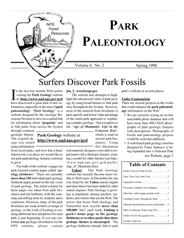 Park Paleontology, Spring 1998  Page 1