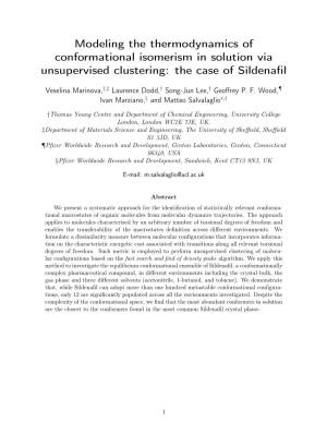 Modeling the Thermodynamics of Conformational Isomerism in Solution Via Unsupervised Clustering: the Case of Sildenaﬁl