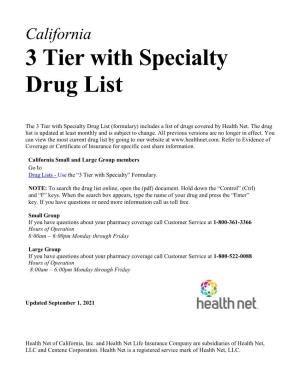 California 3 Tier with Specialty Drug List