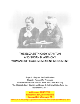 The Elizabeth Cady Stanton and Susan B. Anthony Woman Suffrage Movement Monument