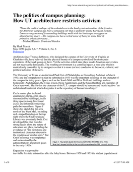 The Politics of Campus Planning: How UT Architecture Restricts Activism