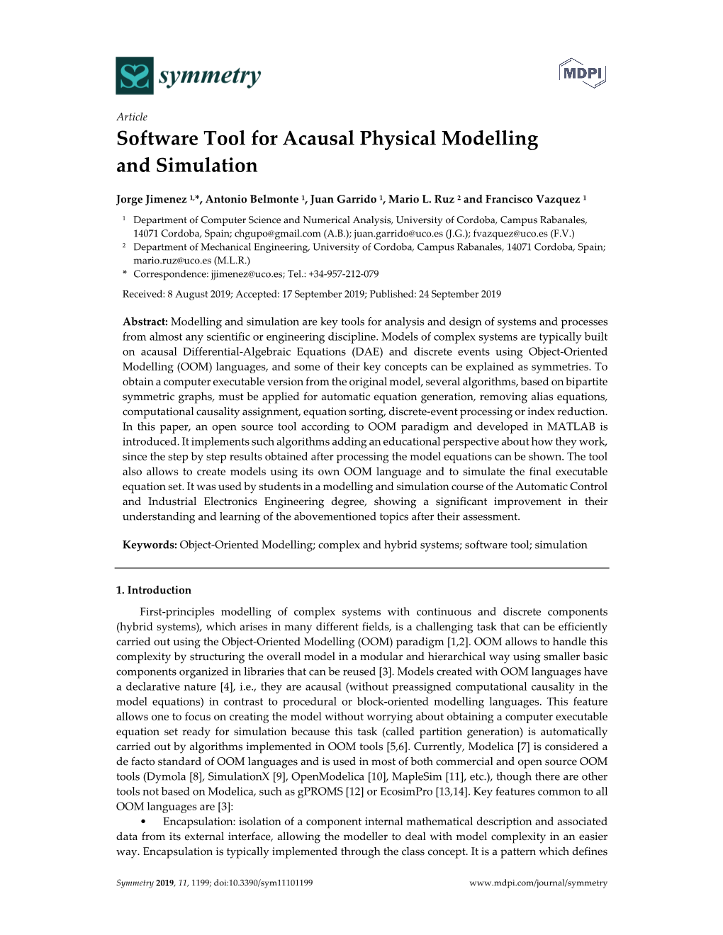 Software Tool for Acausal Physical Modelling and Simulation