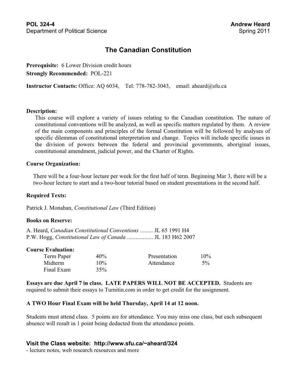 The Canadian Constitution