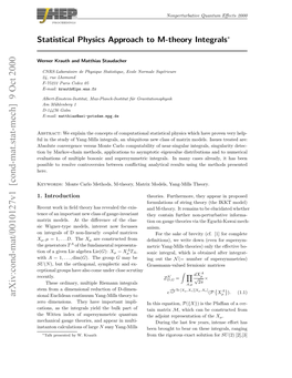 Statistical Physics Approach to M-Theory Integrals