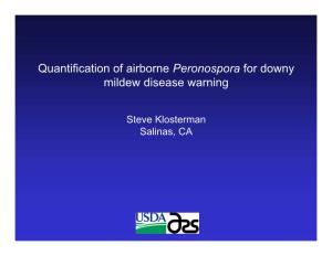Quantification of Airborne Peronospora for Downy Mildew Disease Warning