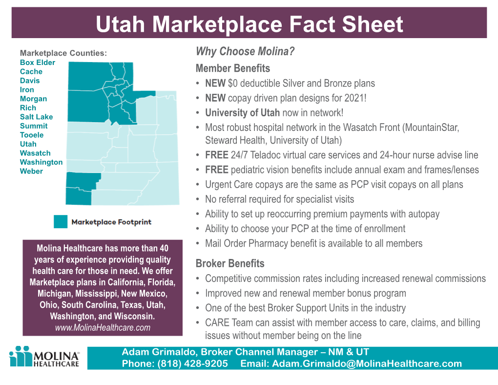2021 Utah Marketplace Fact Sheet