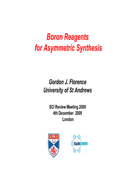 Boron Reagents for Asymmetric Synthesis