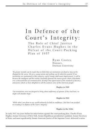 In Defence of the Court's Integrity