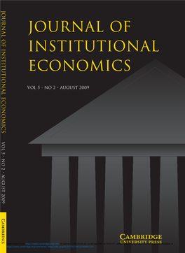 Journal of Institutional Economics