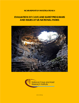 Evaluation of Cave and Karst Programs and Issues at Us National Parks