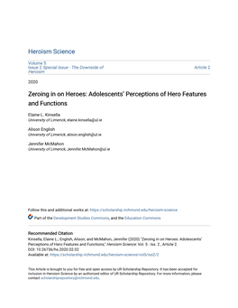 Adolescents' Perceptions of Hero Features and Functions