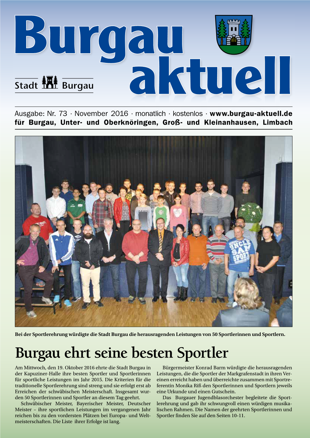 Burgau Ehrt Seine Besten Sportler Am Mittwoch, Den 19