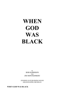 When God Was Black