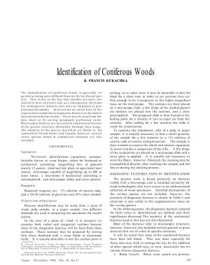 Identification of Coniferous Woods B