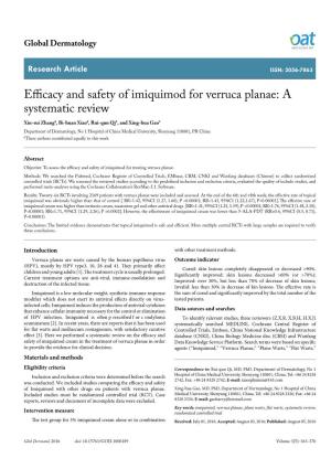 Efficacy and Safety of Imiquimod for Verruca Planae: a Systematic Review