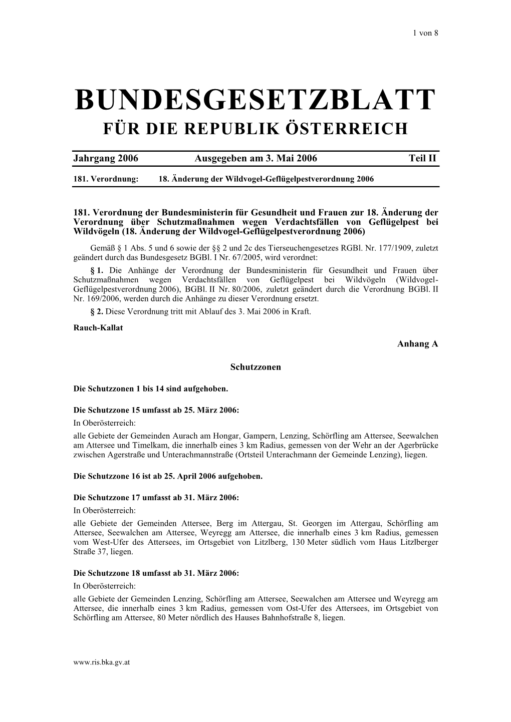 Bundesgesetzblatt Für Die Republik Österreich