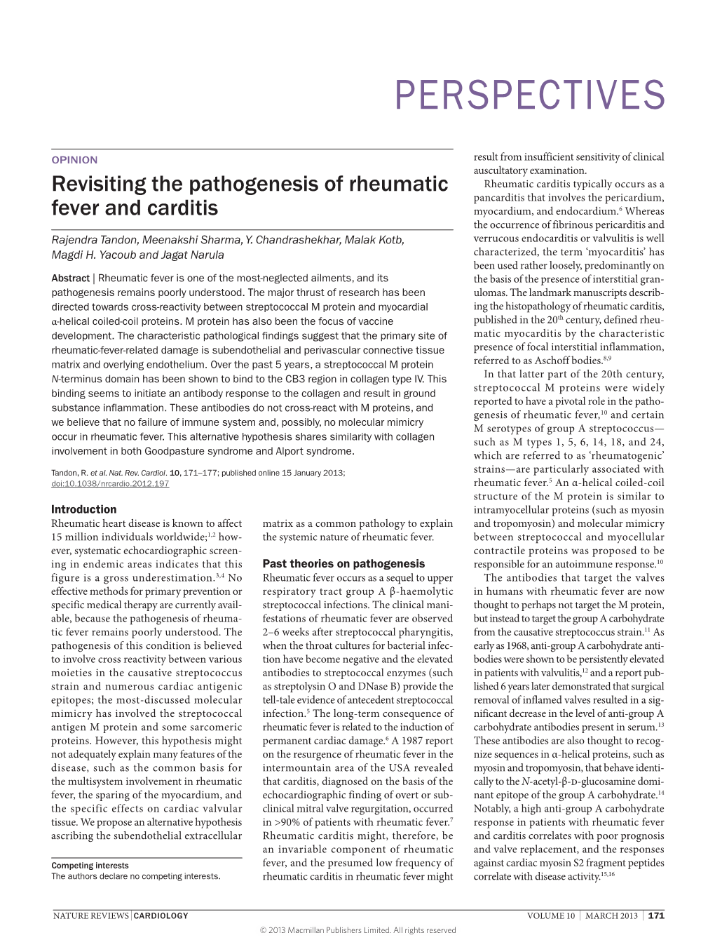 Revisiting the Pathogenesis of Rheumatic Fever and Carditis