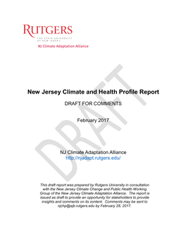 New Jersey Climate and Health Profile Report