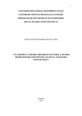 Universidade Federal Do Espírito Santo Centro De Ciências Humanas E Naturais Programa De Pós-Graduação Em História Social Das Relações Políticas