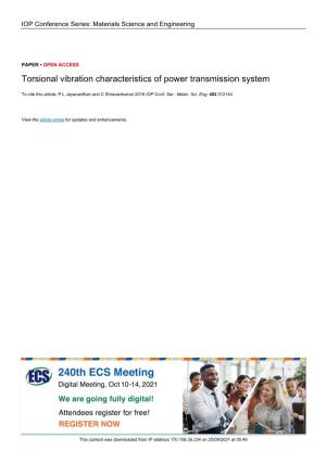 Torsional Vibration Characteristics of Power Transmission System