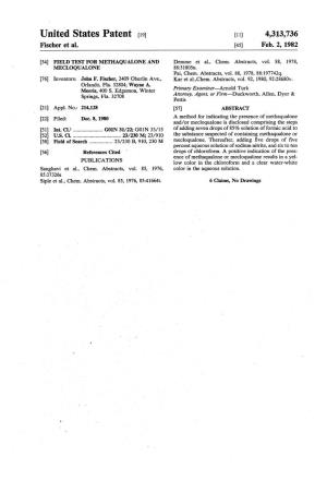 United States Patent [19] [11] 4,313,736 Fischer Et Al
