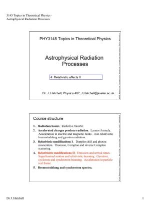 Astrophysical Radiation Processes
