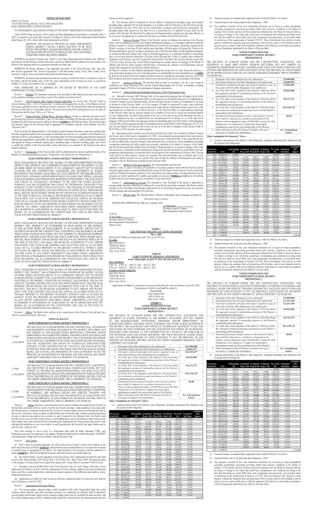 Notice of Election State of Texas