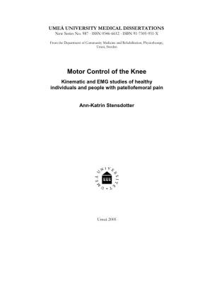Motor Control of the Knee