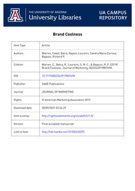 1 Brand Coolness Caleb Warren* Rajeev Batra* Sandra Maria
