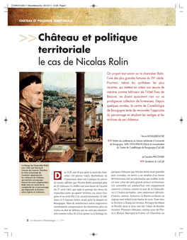 Château Et Politique Territoriale Le Cas De Nicolas Rolin
