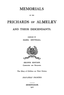 MEMORIALS PRICHARDS of ALMELEY
