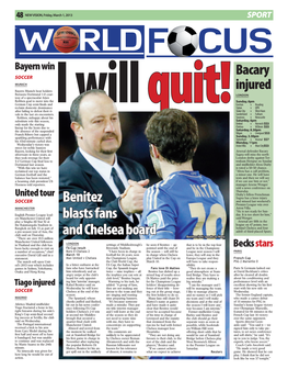 Benitez Blasts Fans and Chelsea Board