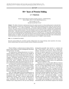 50+ Years of Protein Folding