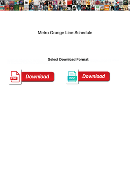 Metro Orange Line Schedule