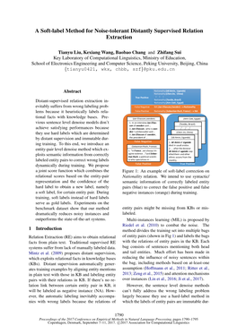 A Soft-Label Method for Noise-Tolerant Distantly Supervised Relation Extraction