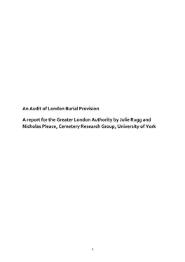 An Audit of London Burial Provision