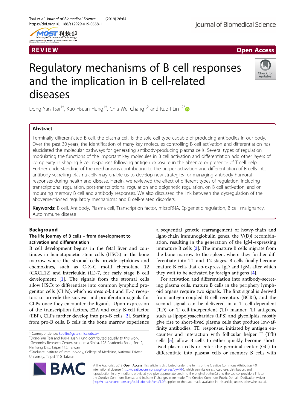 Regulatory Mechanisms Of B Cell Responses And The Implication In B Cell ...