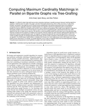 Computing Maximum Cardinality Matchings in Parallel on Bipartite Graphs Via Tree-Grafting