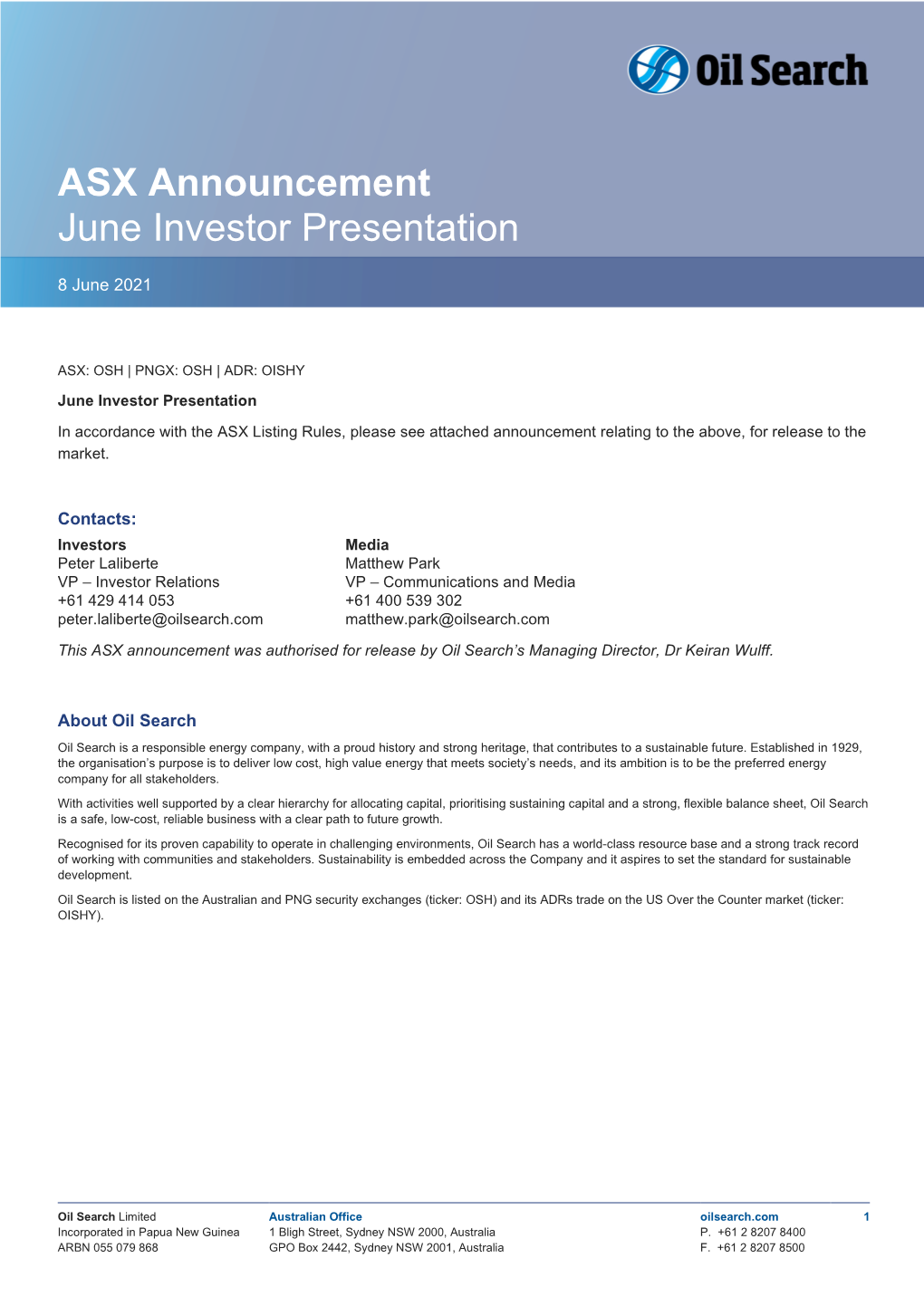 June Investor Presentation