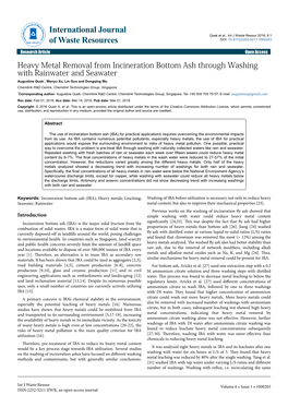 Heavy Metal Removal from Incineration Bottom Ash Through