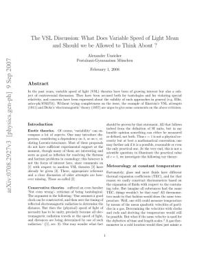The VSL Discussion: What Does Variable Speed of Light Mean and Should We Be Allowed to Think About?