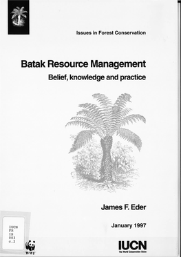 Batak Resource Management Belief, Knowledge and Practice