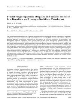 Fluvial Range Expansion, Allopatry, and Parallel Evolution in a Danubian Snail Lineage (Neritidae: Theodoxus)