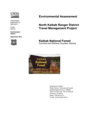 North Kaibab Ranger District Travel Management Project Environmental Assessment