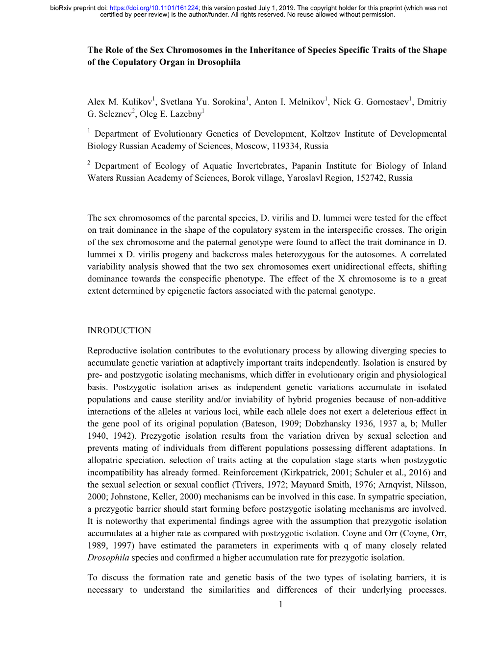 Effect of the Sex Chromosomes on Trait Dominance in the Shape of The