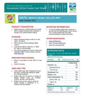 NUTRITION FACTS Maintain USDA Foods, Please Visit the FDD Web Site